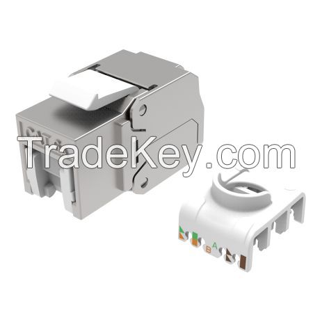 4PPoE Category 6A STP Ethernet RJ45 Keystone Jack Tool-Free