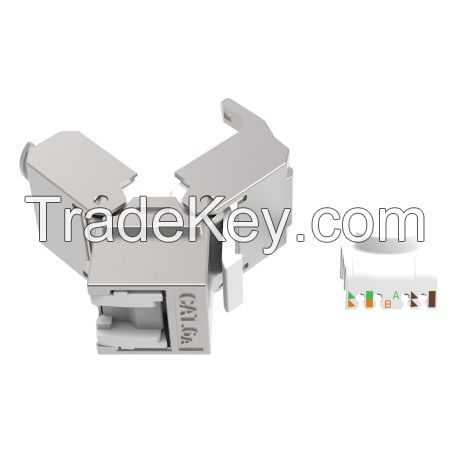 4PPoE Category 6A STP Ethernet RJ45 Keystone Jack Tool-Free