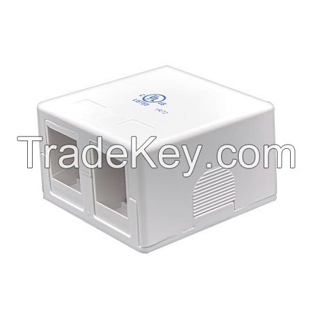 2 Port Network Surface Mount Box White Color