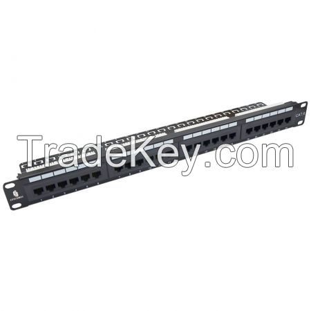 Rack Mount Flat 1RU Cat.6 UTP 24 Port Punch Down Panel