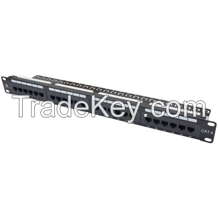 Rack Mount Flat 1RU Cat.6 UTP 24 Port Punch Down Panel