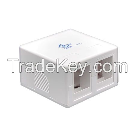 2 Port Network Surface Mount Box White Color