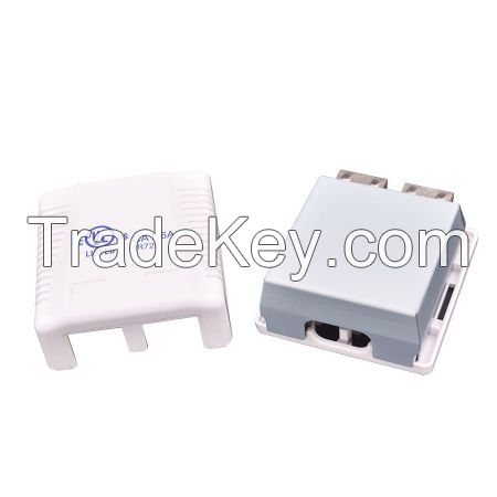 Cat6A STP Surface 2 Port Mounting Box With Module Design