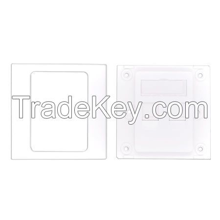 2 Ports UK RJ45 Faceplate With Door, 86x86mm