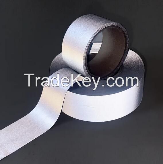 Silver Polyester Hi Vis Safety Reflective Fabric Tape