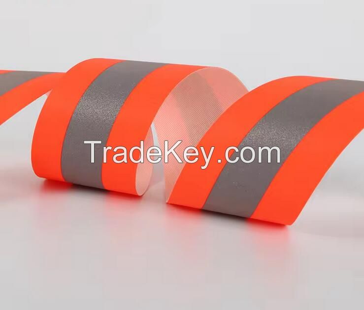 Yellow/Orange Cotton Flame Retardant Warning Safety Tape Reflective Material Product Fabric Tape