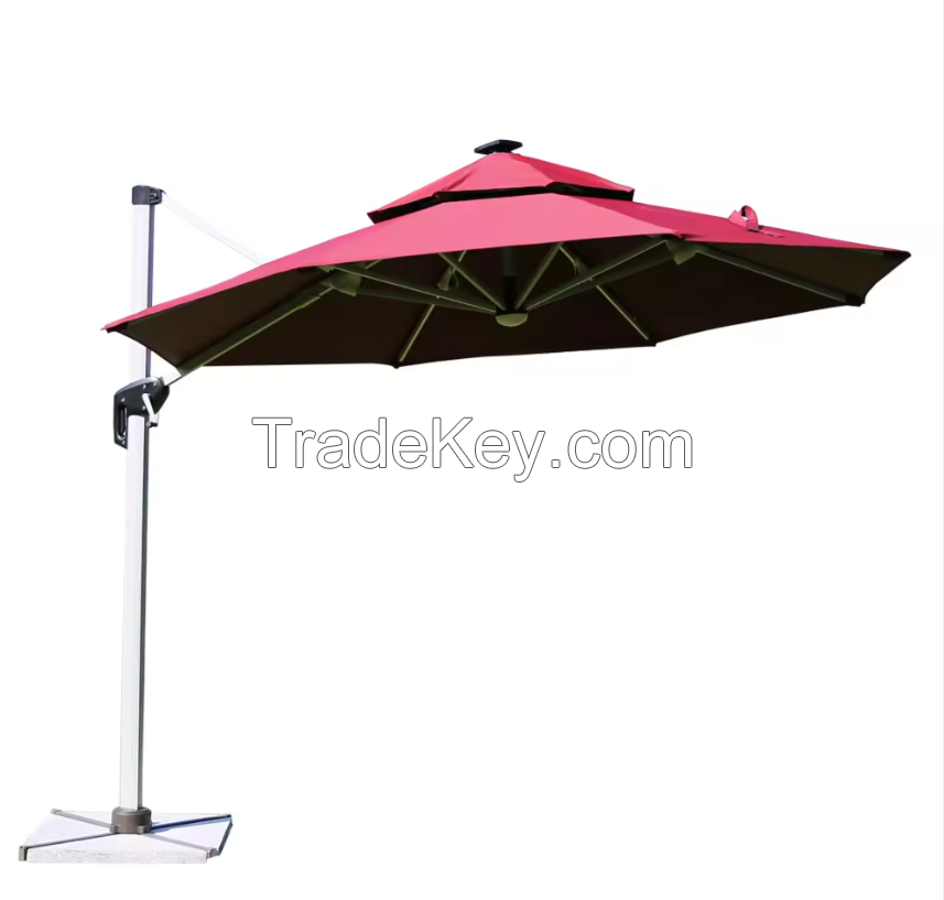 New Style Aluminum Furniture Factory Direct Prices Custom Size Aluminum Parasol Sunshade Umbrella Outdoor