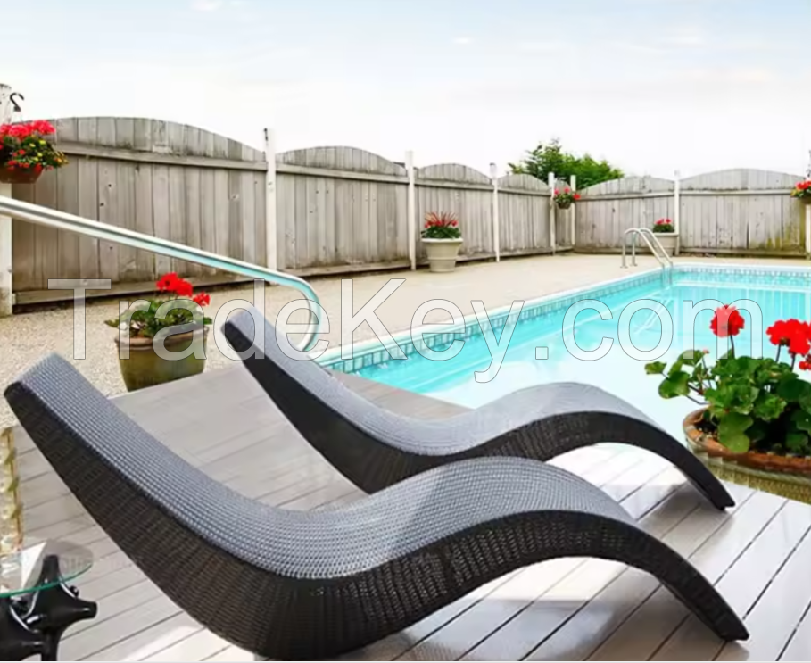 Outdoor lounge chair hotel garden Beach rattan / wicker Day bed Swimming Pool Sun Bed furniture