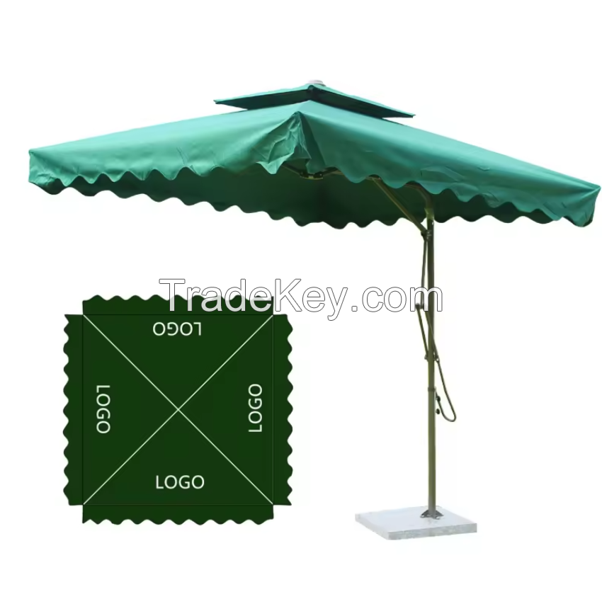 2.2m, 2.5m Waterproof High Quality Square Outdoor Garden Side Umbrella, China Furniture Steel Wrench Patio Umbrellas For Park