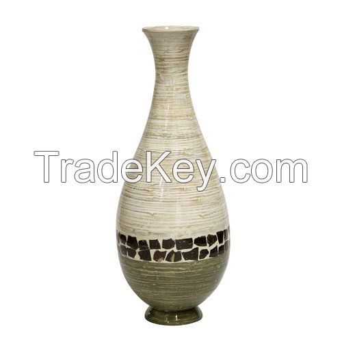 Eco-friendly Lacquer Spun Bamboo Vase Decorating Vase For Wholesale Made In Vietnam