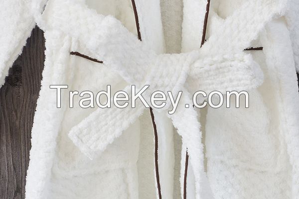 China Supplier 100% Cotton Jacquard Weave Terry Bathrobe