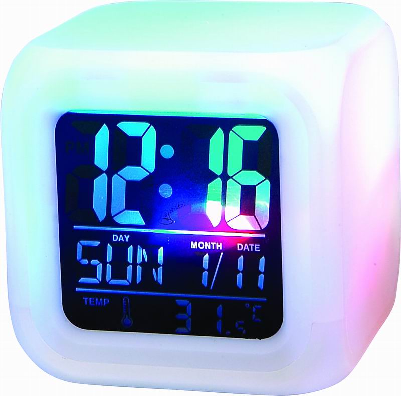Colorful light clock and calendar
