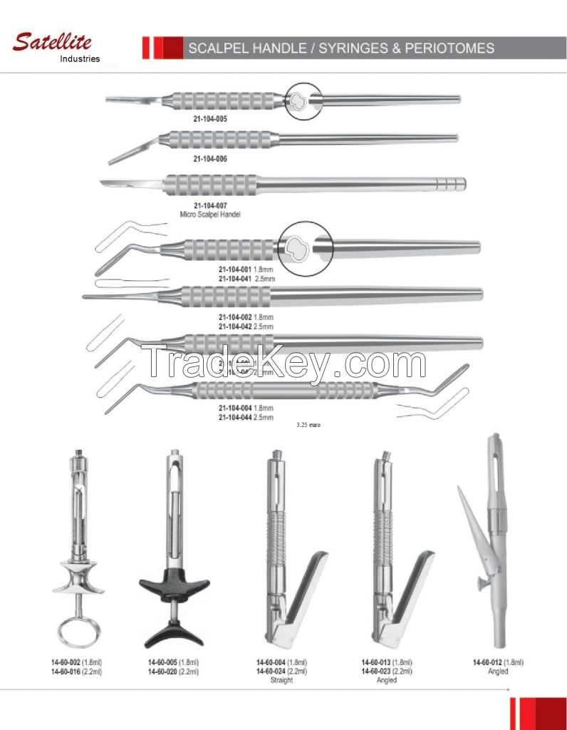 instruments trays and bur holders