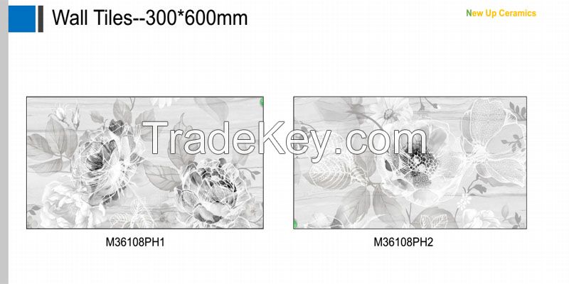 Flower printing polished wall tiles interior used porcelain