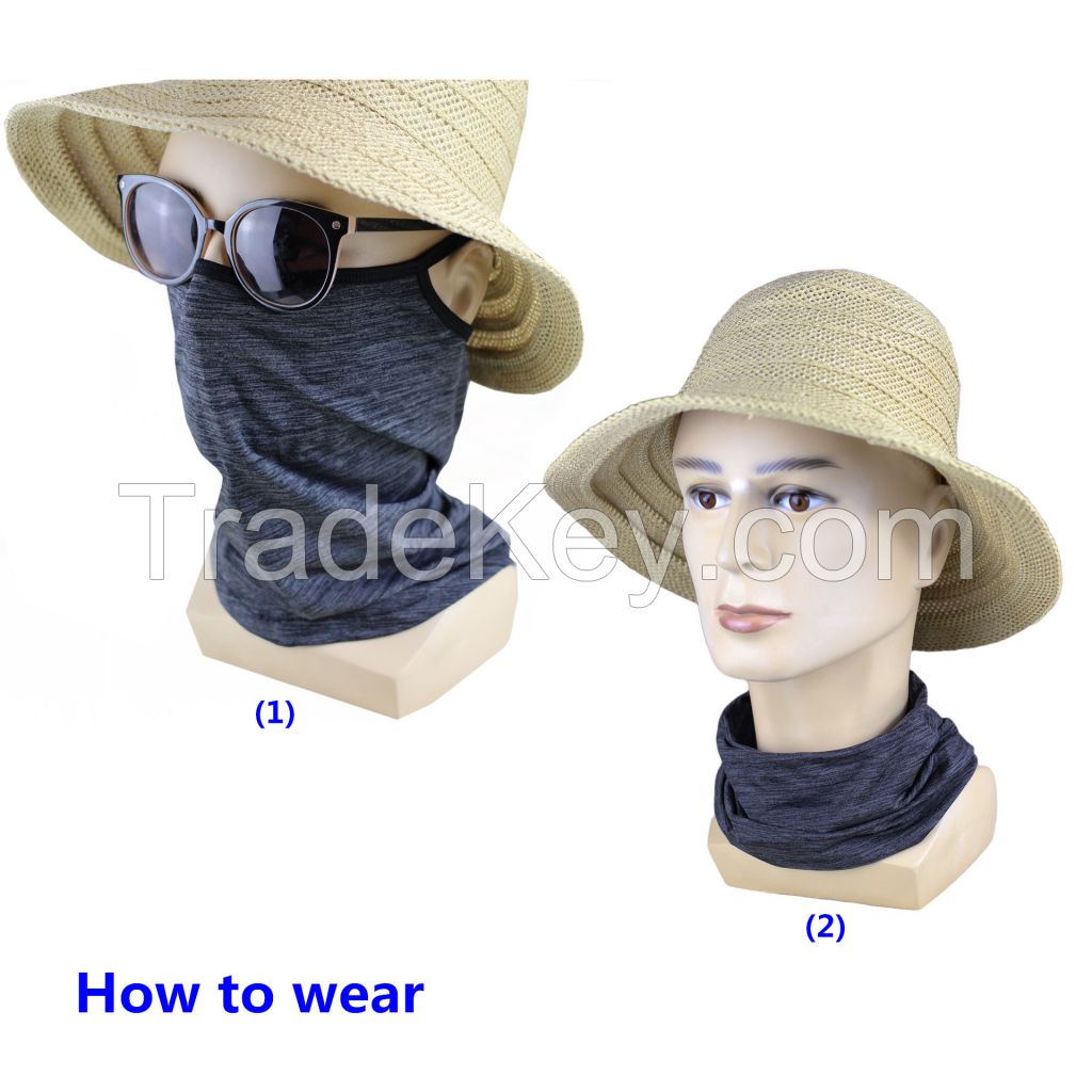 Tubular Bandana With Filter Face Cover Balaclava Neck Scarf Mouth Cover Headband Men Women Breathable Bandana With PM2.5 Filters