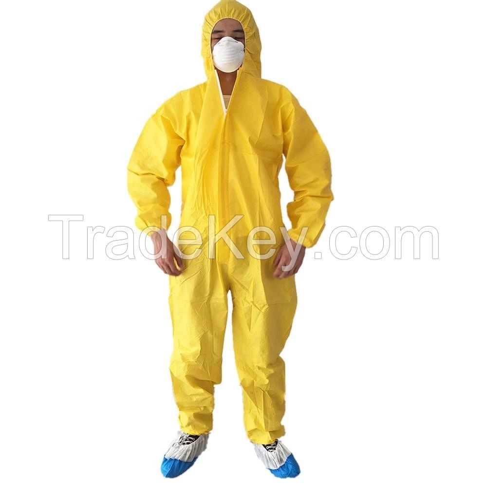 Wholesale overall suit Chemical hazard protection coverall HazMat Suits protection hazmat suit