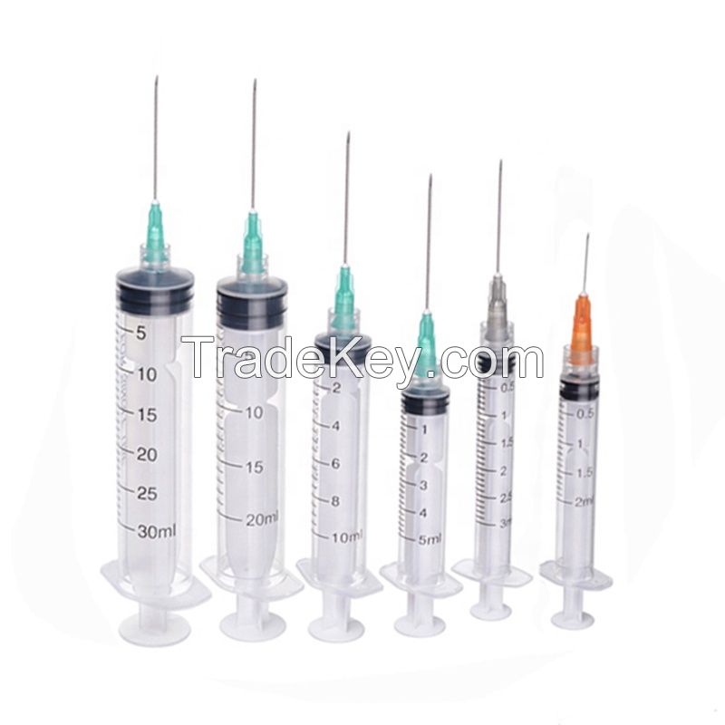 Medical disposable 3ml 5ml injection plastic syringe with needle 