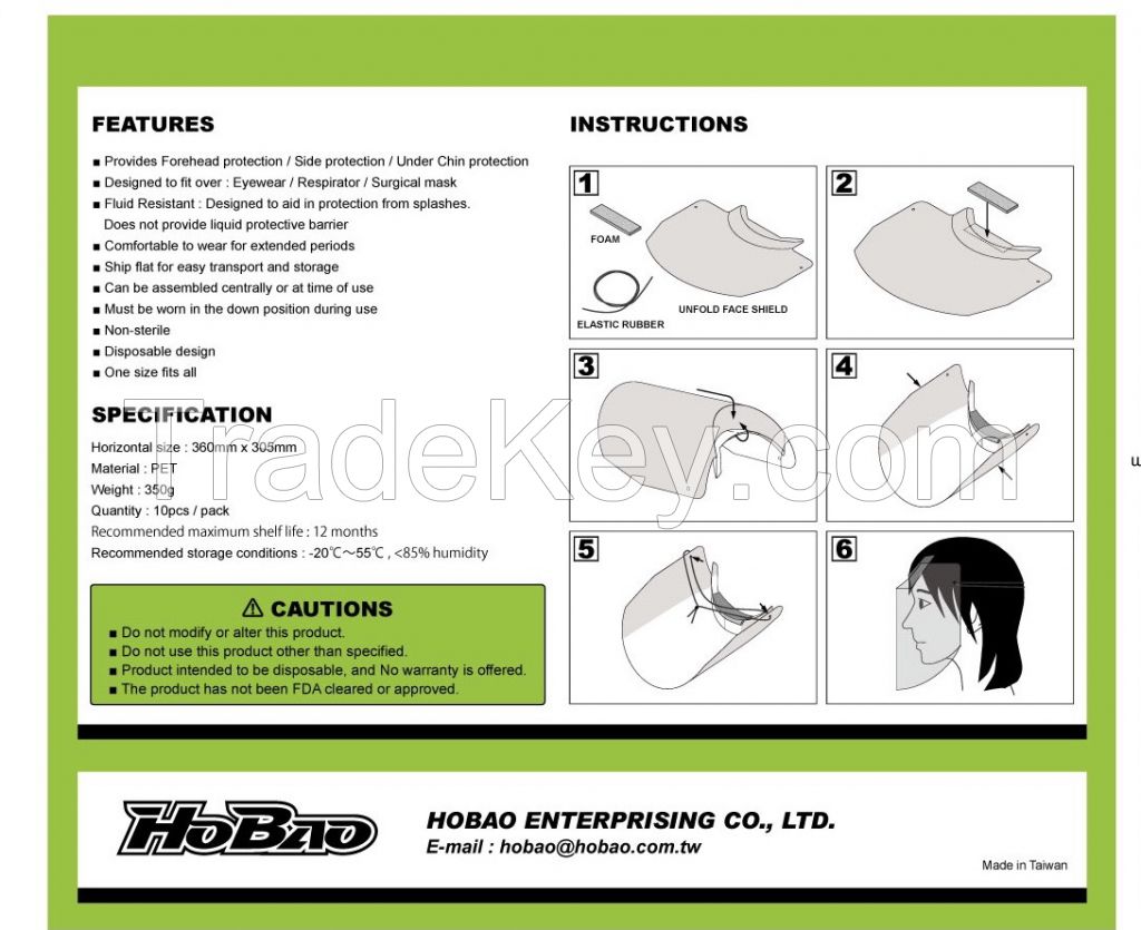 Disposable DYI Face Shield