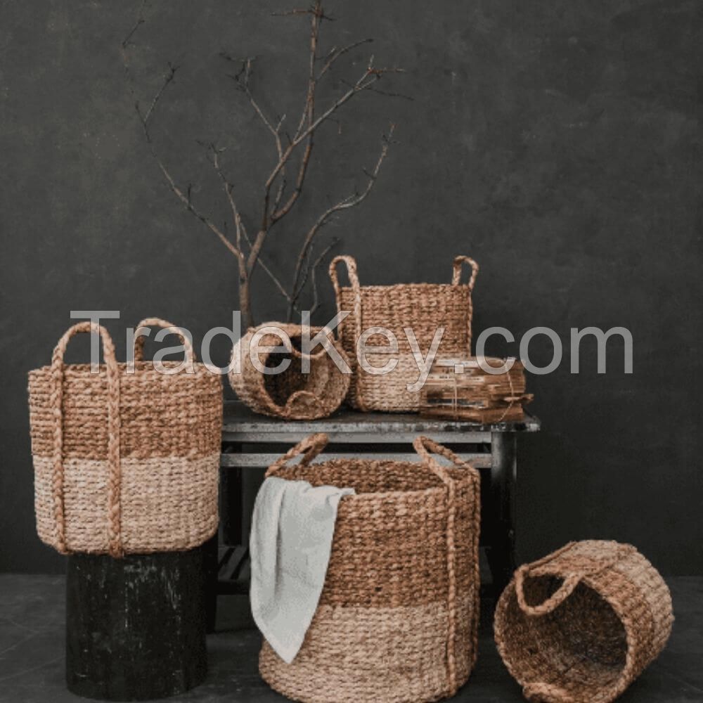 Cornhusk Water Hyacinth Storage Baskets