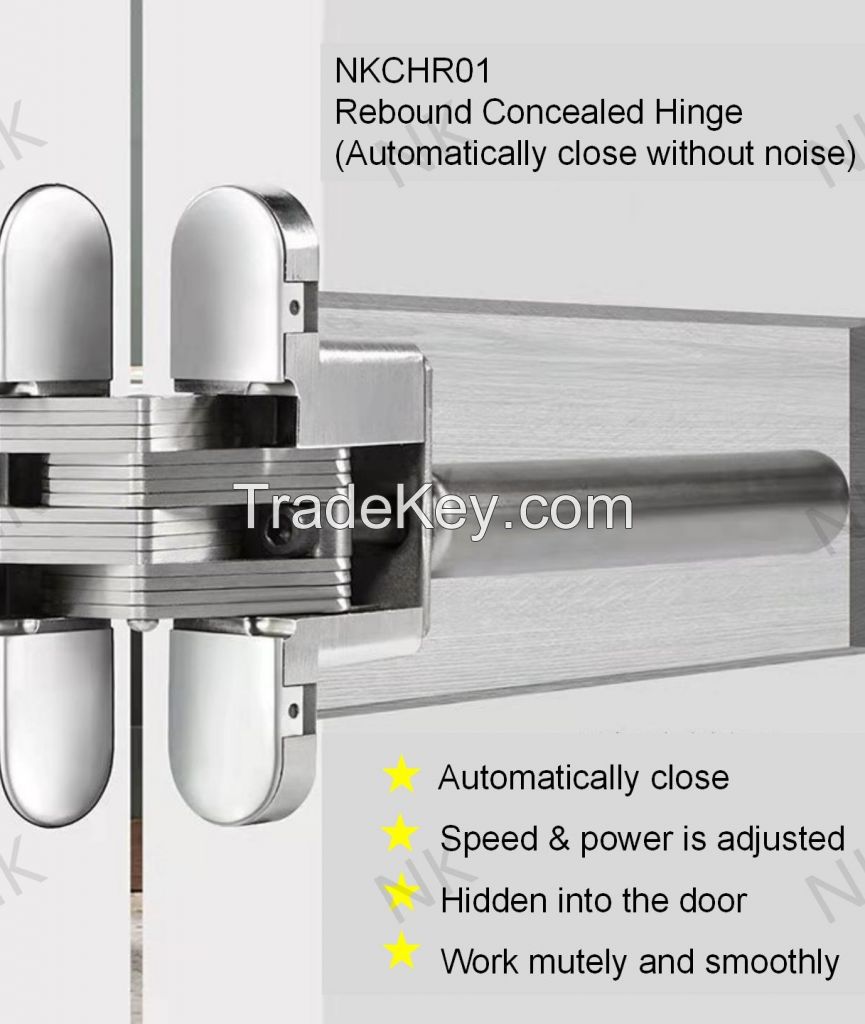 Auto-closed Heavy Duty 180 Degree Invisible Concealed Door Hinge for solid wooden door