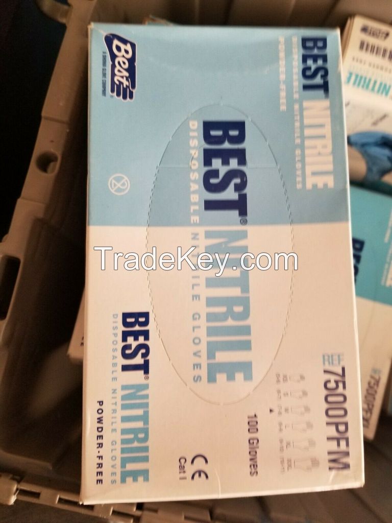 2 boxes, Nitrile gloves xl blue 100 gloves per box 200, 2 boxes