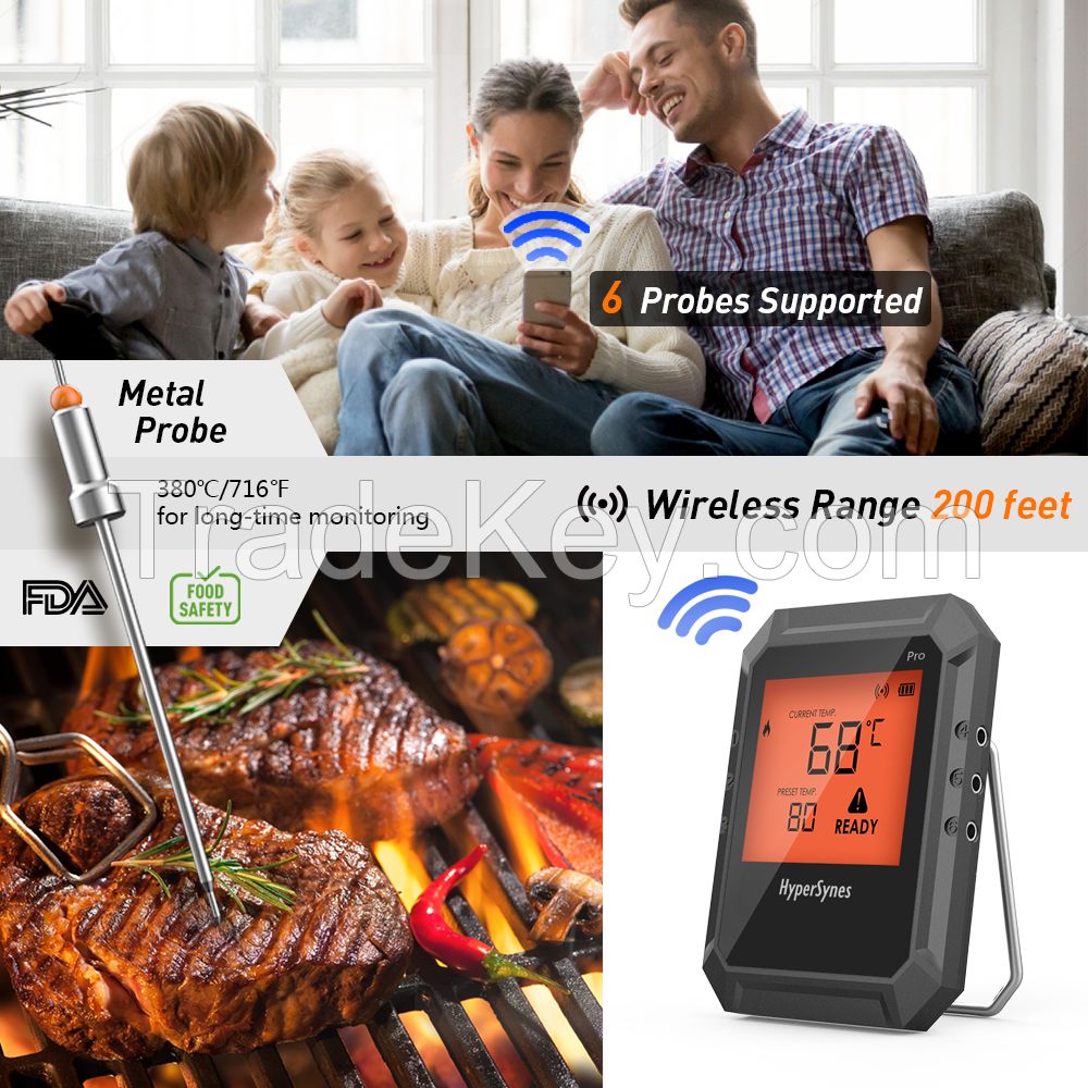 Grill thermometer OEM ODM product Professional Wireless Remote Cooking thermometer with Timer,Free APP control for Oven,Grill,Cooking,Candy,KitchenÃ¯Â¼ï¿½BBQÃ¯Â¼ï¿½Kit