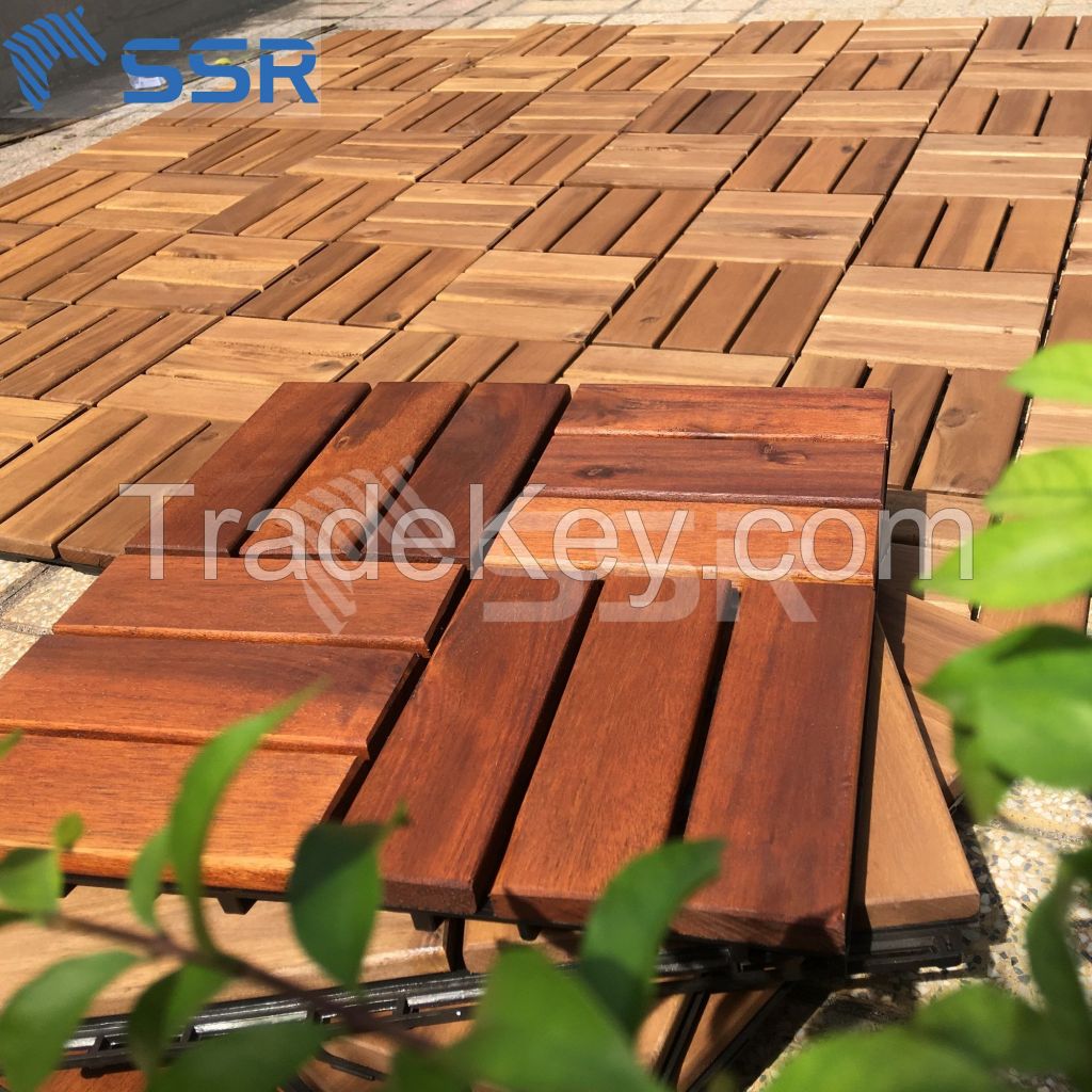 Garden Acacia Decking Tiles for Outdoor Flooring Purpose