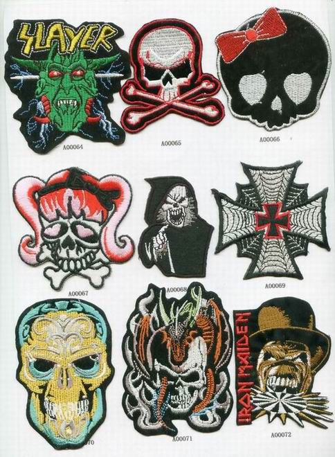 iron embroideried skull patch