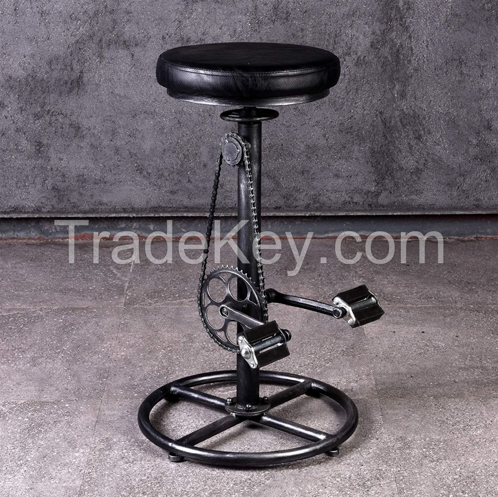 Iron Leather Cycle Stool