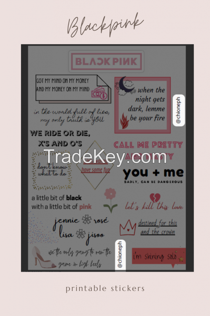 BLACKPINK Printables Stickers (KPOP - 2 pages)