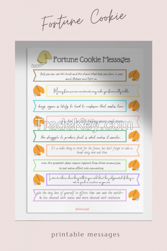 Fortune Cookie Printable Messages  (3 Pages Of Fortune)