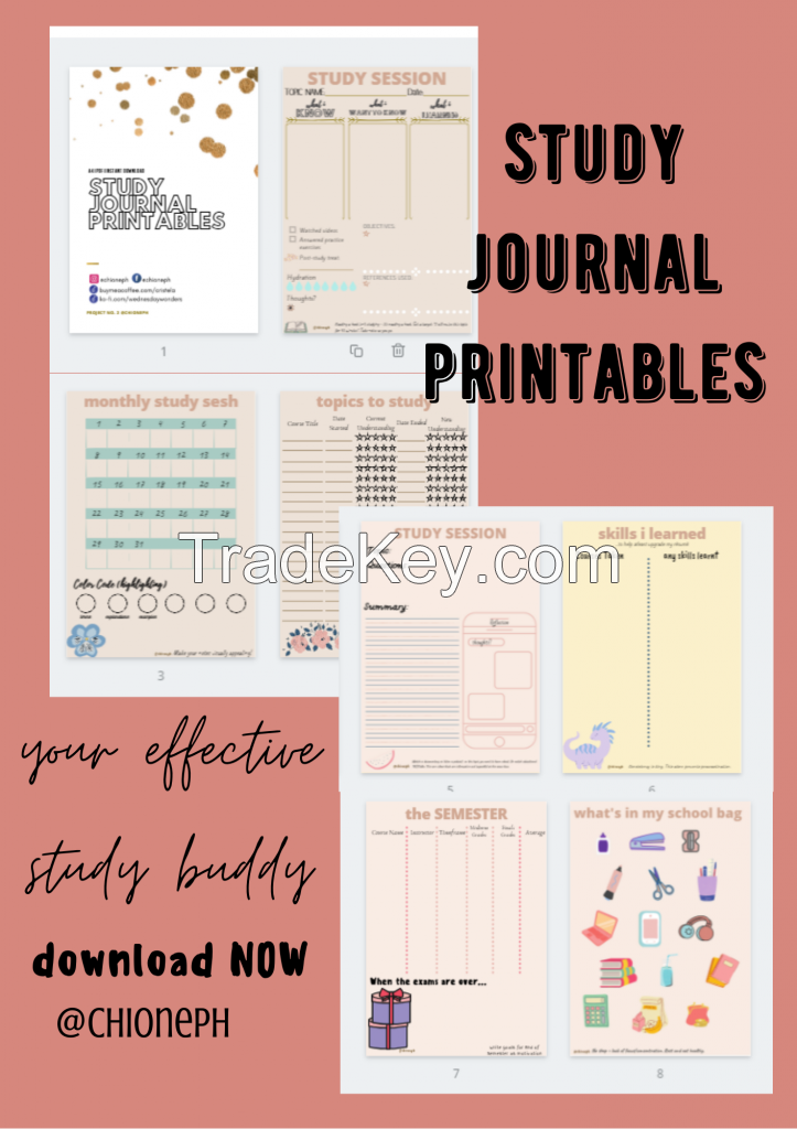 STUDY JOURNAL PRINTABLES