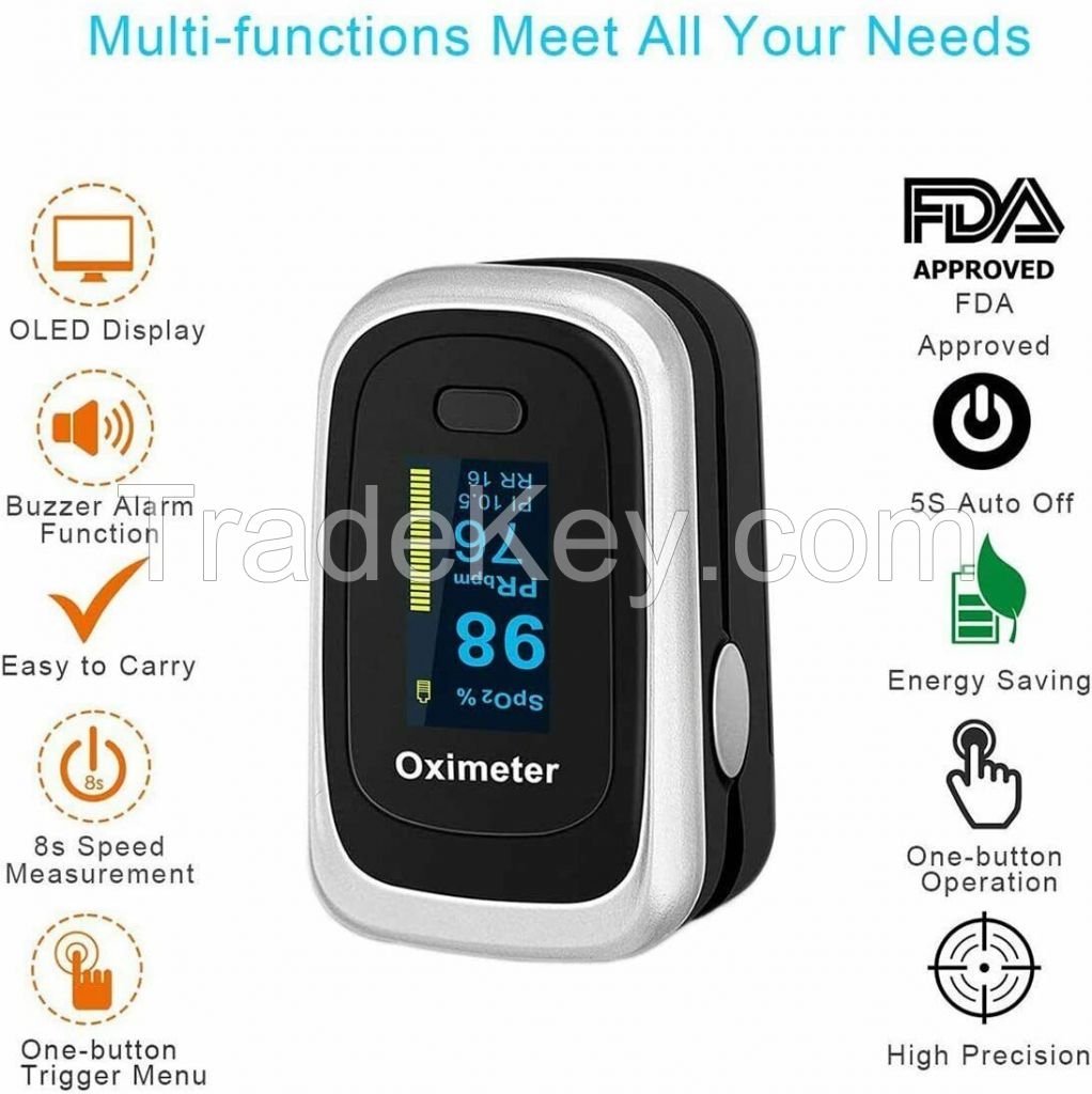 100% Pulse Oximeter Fingertip Blood Oxygen SpO2 Monitor PR PI heart