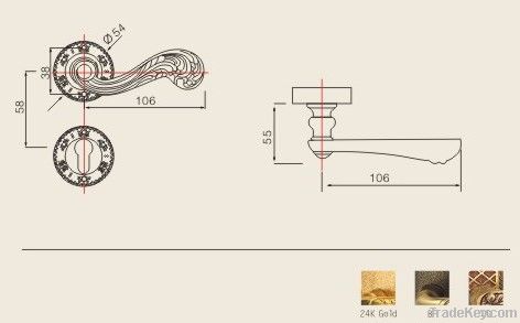 Solid brass mortise door lock DBL08-5-209