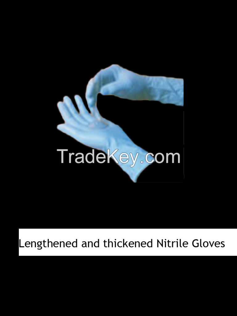 Lengthened and thickened Nitrile Gloves