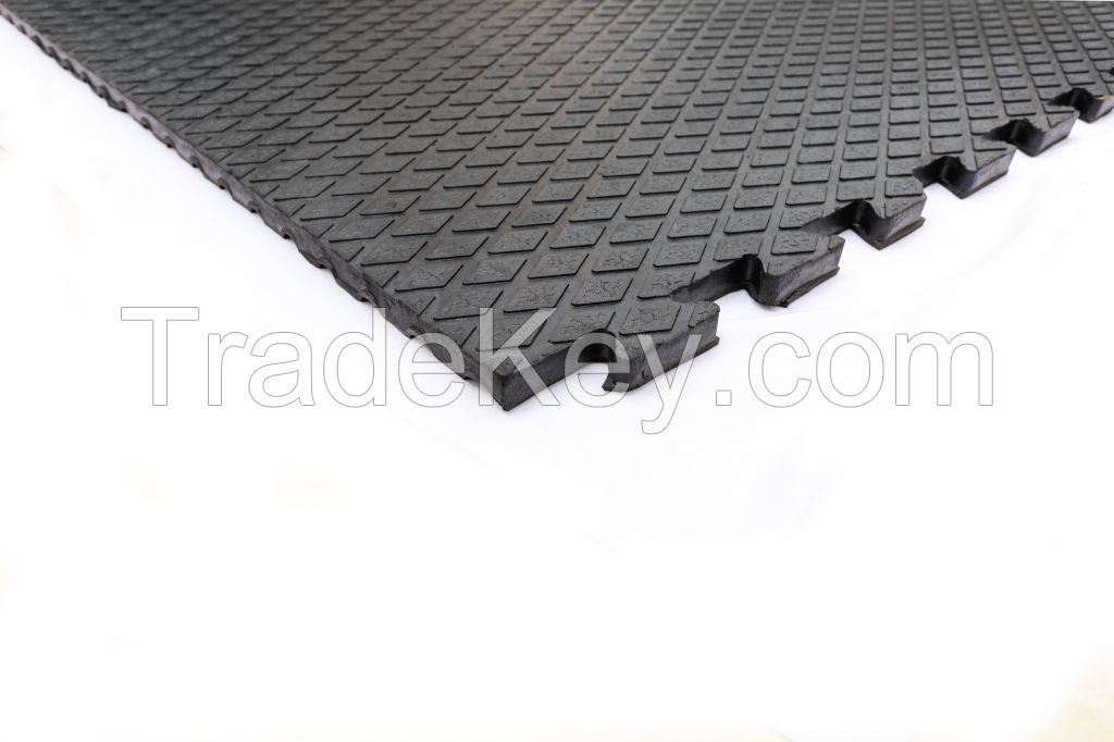 Vulcanized rubber Dairy Cow Mats flooring Interlocking