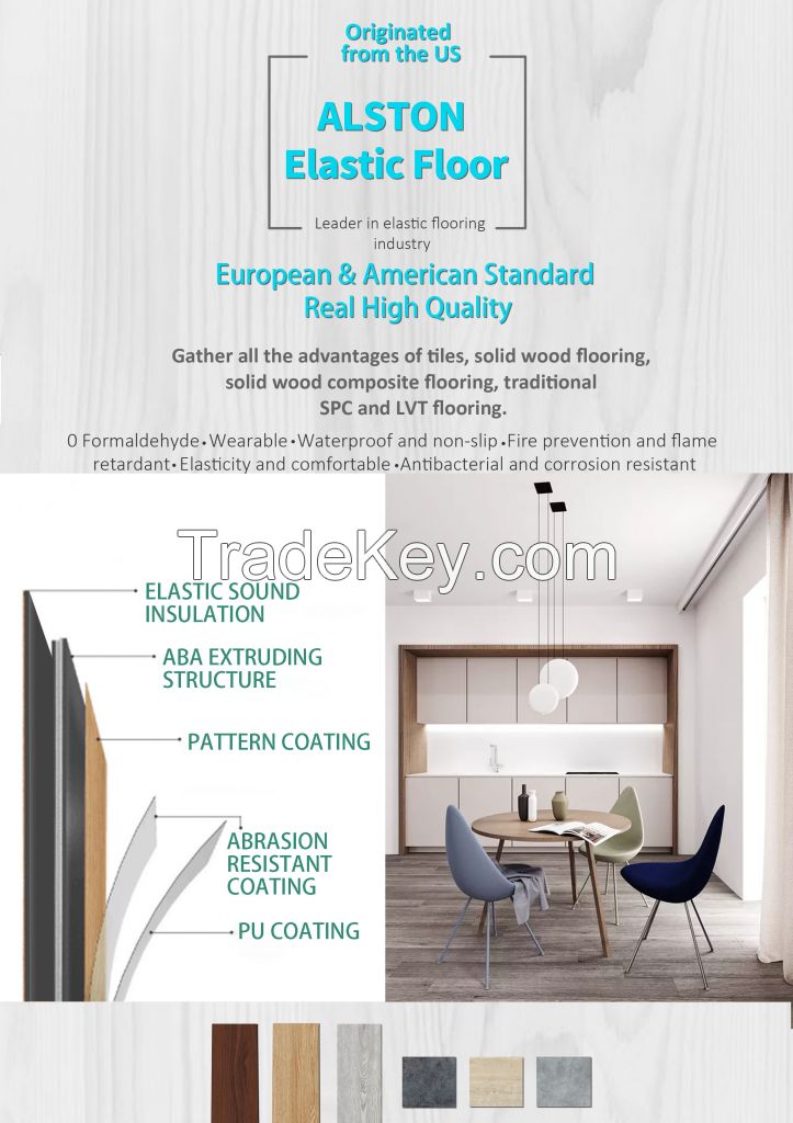 ALSTON Elastic Floor SPC LVT Click Floor ABA Structure Home Commercial Flooring