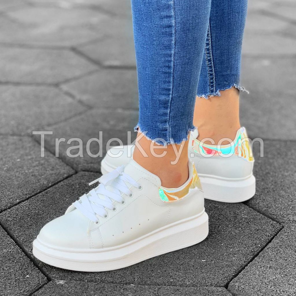 Women High Sole Sneakers Hologram