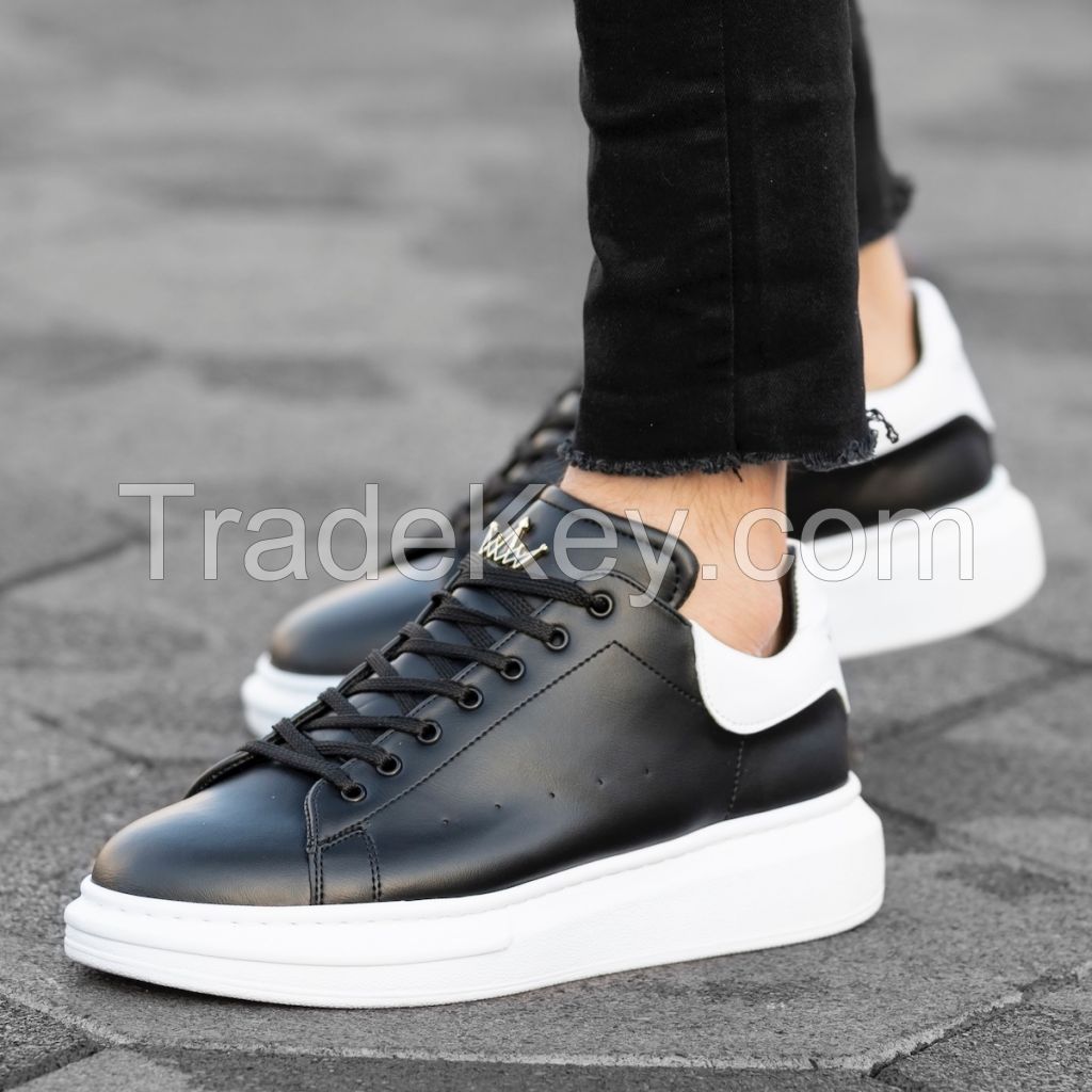 High Sole Gold Crown Men Sneakers