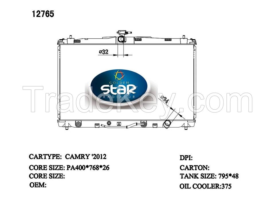  Car Radiator for Toyota Camry 2012-2017