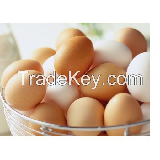 Fresh White and brown eggs