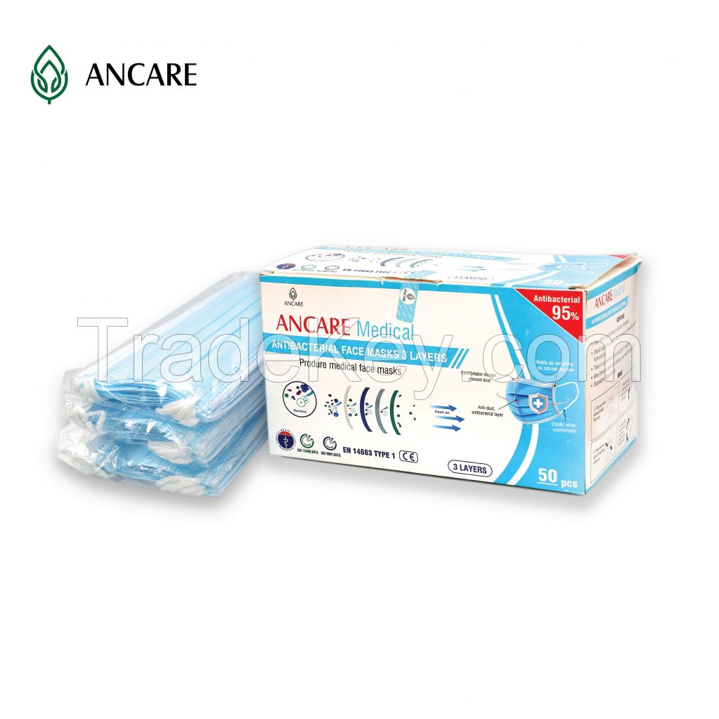 4 PLYS DISPOSABLE FACE MASK - LEVEL 1 ASTM - TYPE I (EN 14683) - 95%