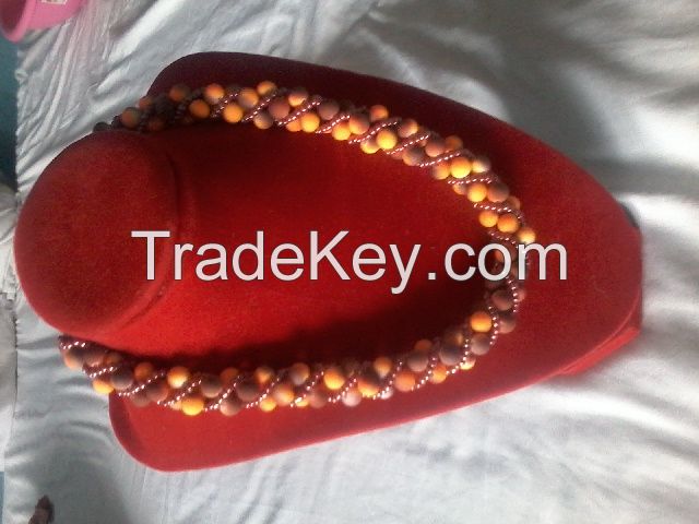 Beaded necklace, bracelet, anklets