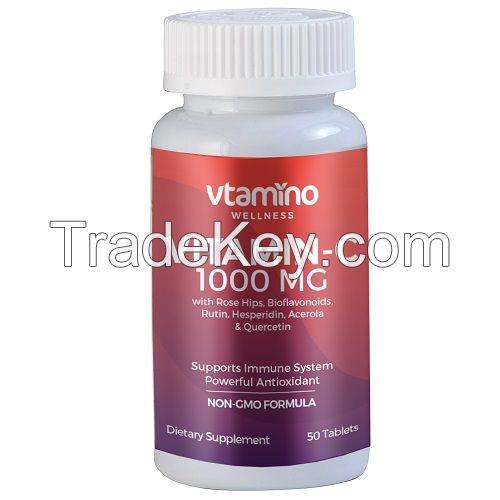 Vtamino Vitamin C-1000mg with Rose Hips, Bioflavonoids, Rutin, Hesperidin, Acerola & Quercetin