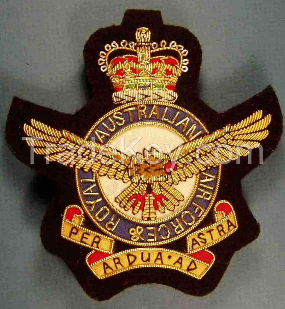 British RAF Royal air force regiment bullion wire blazer badge