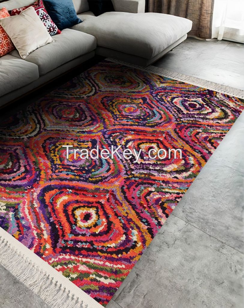Baykilim 120x180cm Digital Printing Decorative Non-Slip Floor Rug