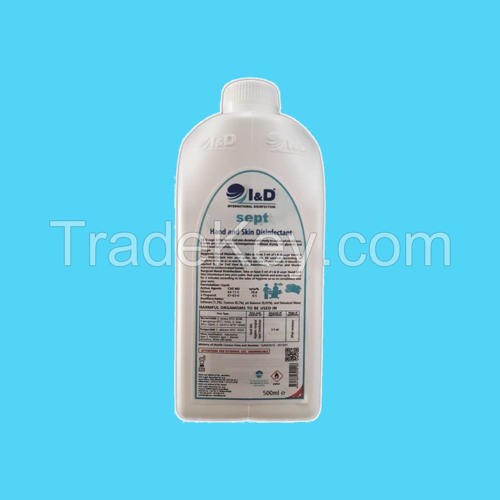 500 ml. I&D SEPT, hand & skin disinfectant, sanitizer