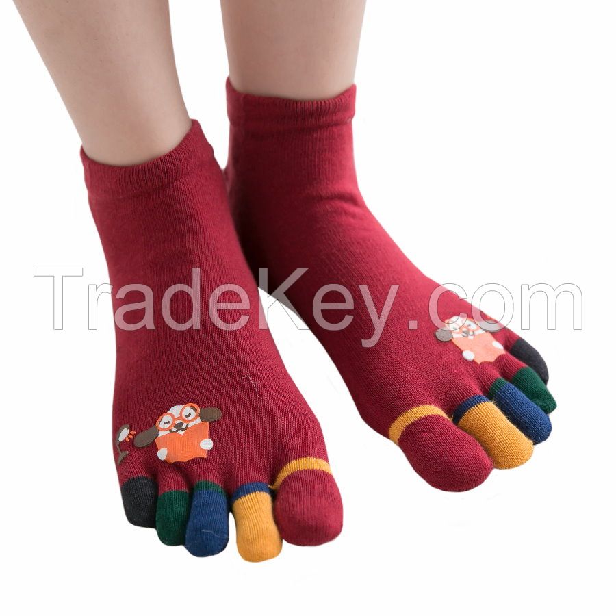 [DeParee] Ladies' Cotton Toes Socks ( cute icon printed )