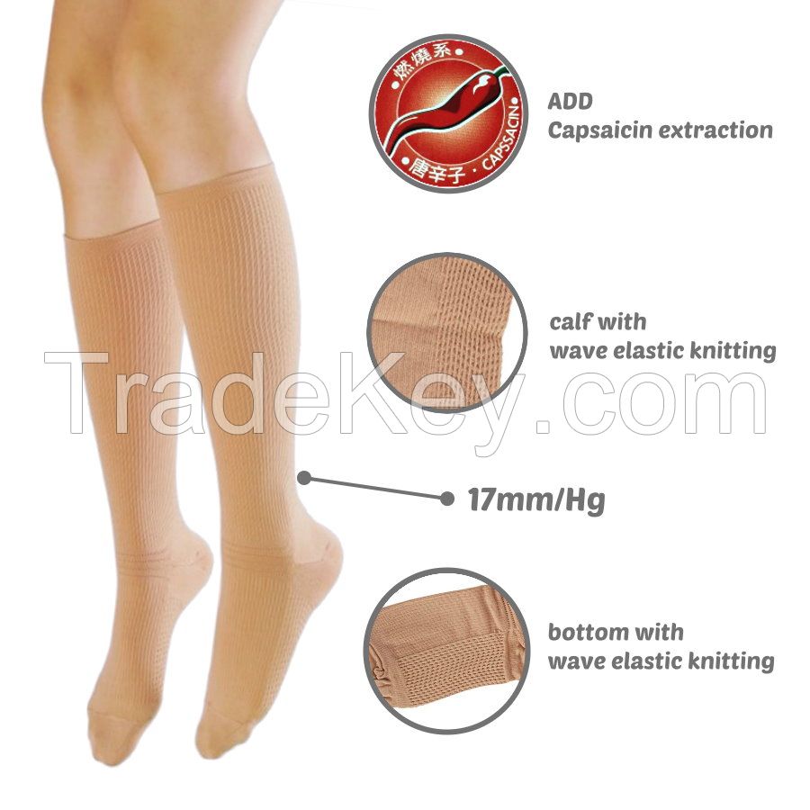 [DeParee] Capsaicin Massage Knee High Stocking 180D