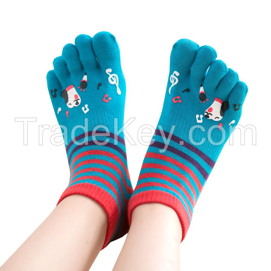 [DeParee] Ladies' Cotton Toes Socks ( cute icon printed )